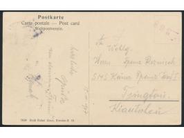 2 C. bildseitig auf Panorama-Ansichtskarte, Verlag Robert Claus, Dresden, Stempel Tsingtau 15.11.07, als Ortskarte an einen M