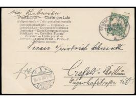 Stempel Deutsche Seepost  Shanghai - Tientsin a  7.4.08 auf Ansichtskarte "Chinesische Pagode" mit Kiautschou 2 C. nach Deuts