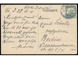 Ansichtskarte  Tsingtau-Tapautau - Kien Schun Bank,  Verlag Max Grill, Frankatur 2 C., Gitterstempel Tsingtau 22.11.10, nach 