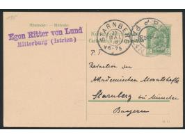 Ganzsache 5 h. mit Stempel Pising / Pazin 27.5.08 nach Starnberg, Absenderstempel &nbsp;Egon Ritter von Lund &nbsp;Mitterburg