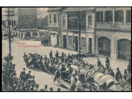 Ansichtskarte &nbsp;Tsingtau - Ein Geschütztransport, &nbsp;Verlag Max Grill, Frankatur 2 C., Gitterstempel Tsingtau c 6.7.11