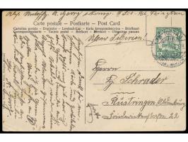 Ansichtskarte &nbsp;Tsingtau - Ein Geschütztransport, &nbsp;Verlag Max Grill, Frankatur 2 C., Gitterstempel Tsingtau c 6.7.11