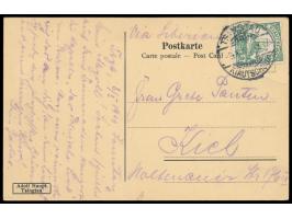 Ansichtskarte  Tsingtau - Hotel Prinz Heinrich,  Verlag Adolf Haupt, Tsingtau, Frankatur 2 C., Gitterstempel Tsingtau c 9.10.