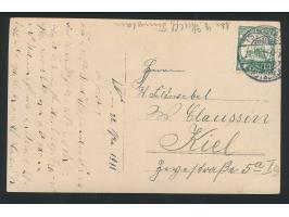 Foto-AK Soldatengruppe,  Privataufnahme,  Frankatur 2 C., Gitterstempel Tsingtau c 22.11.11, nach Kiel, Bedarf
Stichwort: Ans