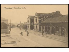 Ansichtskarte  Tsingtau - Kiautschou-Straße,  Verlag Adolf Haupt, Tsingtau, Frankatur 2 C., Stempel  Tsingtau-Gr.Hafen  5.6.1