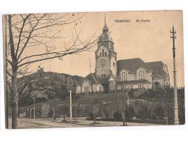 Ansichtskarte  Tsingtau - Ev. Kirche,  Verlag Max Grill, ungebraucht, minimal fleckig, ca. 1914
Stichwörter: Ansichtskarten /