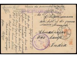 Asakusa,  Ansichtskarte Valparaiso (Roland-Linie) mit orangenem Stempel Furyoyubin, Zensurstempel Kenetsuzumi und Han Hanyu, 