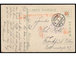 Kumamoto,  violetter Lagerstempel, SdPdG-Stempel (Type I), Han Watanabe Tsuto und Hoso, Leitstempel Doitsu, diese alle orange