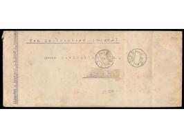 Kurume,  langformatiger  Wertbriefumschlag  aus dem Kriegsgefangenenlager nach Kobe, Wertangabe 200 Yen, Versicherungsmarken 