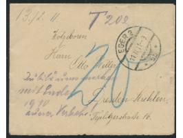 2 x 5 H. "80. Geburtstag Kaiser Franz Joseph" rückseitig auf Brief mit Stempel Eger 2 11.2.11 nach Dresden, handschriftlich N
