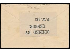 Kurume,   Brief aus dem Kriegsgefangenenlager nach Duisburg, violetter  Lagerstempel G / Z.  (Type I), Poststempel Kurume 20.