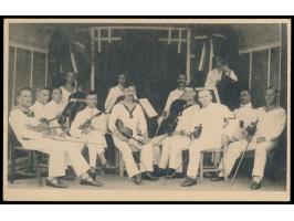 Kurume,  japanische Ansichtskarte mit Streichorchester aus deutschen Kriegsgefangenen, rückseitig Kugelschreiber-Beschriftung