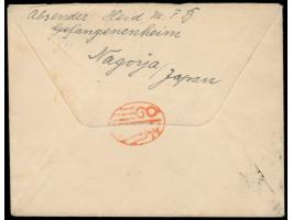 Nagoya, &nbsp;Brief mit Absenderangabe &quot;... &nbsp;Gefangenenheim Nagoya &nbsp;...&quot; nach Deutschland, Rahmenstempel 