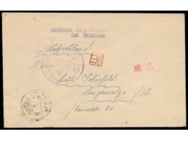 Nagoya,  Brief aus dem Lager nach Langensalza, violetter Lagerstempel, violetter SdPdG-Stempel (Type IIIa), orangener Han Miu