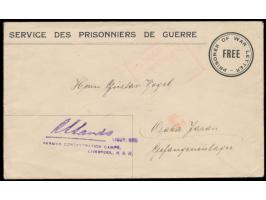 Liverpool, New South Wales (Australien),  Vordruckumschlag "Prisoner of War letter / Free", violetter Stempel des Lagerkomman