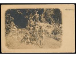 5 Pf. mit Stempel Saipan 27.2.11 auf Ansichtskarte Eingeborene, laut Kartentext &quot;Dies sind nach Saipan &nbsp;verbannte S