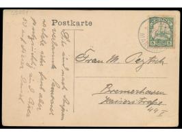 5 Pf. mit Stempel Saipan 27.2.11 auf Ansichtskarte Eingeborene, laut Kartentext &quot;Dies sind nach Saipan &nbsp;verbannte S