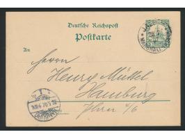 Ganzsache 5 Pf. mit Stempel  Jaluit  28.2.07 nach Hamburg, Ankunftstempel 22.5.07, Mitteilung über den Versand von 33 Einschr