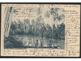 Ansichtskarte  Fluss-Scenerie,  Verlag Luxemburger graphische Kunstanstalt, Franz Schmitt, Luxemburg, Frankatur 5 Pf., Stempe