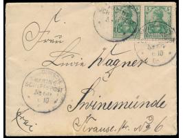 Stempel &nbsp;MSP No. 60 &nbsp;6.10.05, &nbsp;S.M.S. Condor, &nbsp;während der Südsee-Rundreise in Apia, drei Abschläge auf B