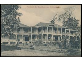 Ansichtskarte  Residenz Sr. Excellenz des Gouverneurs,  Frankatur 5 Pf., Stempel  Apia  20.3.10,  nach Mioko / Deutsch-Neu-Gu