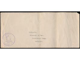 1918: Neuseeländischer Dienstbriefumschlag (Format 22,6 x 10,3 cm)  vorderseitig violettes Dienstsiegel "Samoa Garrison / Hea