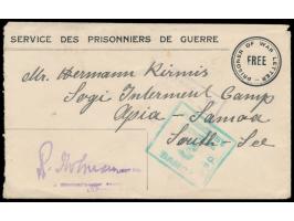 Kriegsgefangenen-Vordruckumschlag auf dem  G.C.C. Bourke N.S.W.,  Absender "Miss A. Wehlau (vermutlich von den Fiji-Inseln na