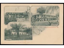 Dreibild-Ansichtskarte Missionsstation Ho: Lehrerhaus / Kapelle mit Mädchenanstalt / Missionshaus I., Bilder aus der Norddeut