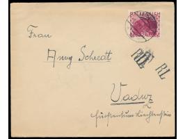 Einzelfrankatur 24 g Landschaft auf Brief mit Stempel  Feldkirch  11.4.31  nach Vaduz / Liechtenstein,  Nebenstempel  "RL"  f