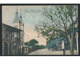 kolorierte Ansichtskarte  Johann Albrecht Platz in Lome,  Verlag Franz Spenker, Hbg. 19, Frankatur 5 Pf., Gitterstempel  Lome