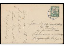 Foto-Ansichtskarte  Gouvernements-Gebäude  mit Zusatz "Fröhliches Fest", seltene Privataufnahme, Frankatur 5 Pf., Gitterstemp