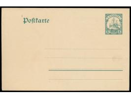 Ganzsache 5 Pf. mit rückseitigem  Zudruck  der Woermann-Linie, Zweigniederlassung Lome, ungebraucht
