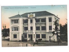 kolorierte Ansichtskarte &nbsp;Lome - Deutsch-Westafrikanische Bank. Frontseite, &nbsp;ohne Verlagangabe, ungebraucht, ca. 19