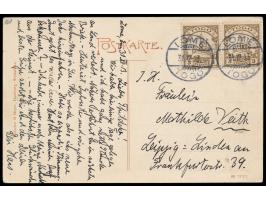 2 x 3 Pf. auf Ansichtskarte Misahöhe - Kameschlucht, Verlag Bödecker &amp; Meyer, Hamburg, Gitterstempel  Lome  31.12.13, nac