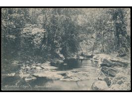 2 x 3 Pf. auf Ansichtskarte Misahöhe - Kameschlucht, Verlag Bödecker &amp; Meyer, Hamburg, Gitterstempel  Lome  31.12.13, nac