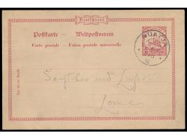 Stempel  Nuatjä  5.8.14 auf Ganzsache 10 Pf. mit nachträglicher Bleistift-Beschriftung, seltenes  Kriegsdatum
