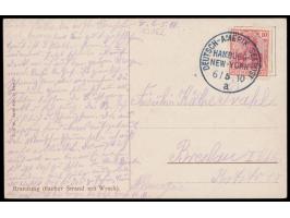 Deutsch-Amerik. Seepost Hamburg - New York:  Lot von 6 Belegen mit sauberen Stempelabschlägen mit verschiedenen Unterscheidun