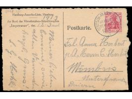 Deutsch-Amerik. Seepost Hamburg - New York:  Lot von 6 Belegen mit sauberen Stempelabschlägen mit verschiedenen Unterscheidun