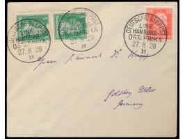 Linie Hamburg - Ostafrika,  Lot von 10 Belegen mit verschiedenen Seepoststempeln: Ovalstempel Deutsche Seepost  Ost-Afrika-Li