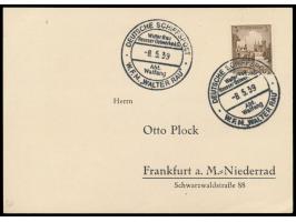 1939: 5 Stempel-Beschaffungskarten mit 3 Pf.-Frankaturen nach Frankfurt, alles verschiedene Stempel von Walfangschiffen: Walf