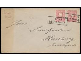 Dt. Reich-Ganzsachenumschlag 10 Pf.  mit Zusatzfrankatur 10 Pf. nach Hamburg, links oben handschriftlicher Aufgabevermerk  "S