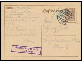 Polizeigefängnis Rossauer Lände,  Inhaftierungsort für politische Gefangene :  Ganzsache 12 g mit Stempel 9/1 Wien 66 20.11.3