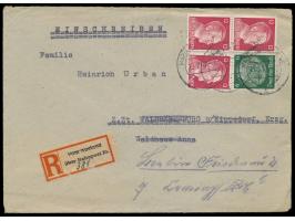 Dt. Reich 6 Pf. und 3 x 12 Pf. auf Einschreibbrief  Mariazell (Steierm.)  22.2.42 nach Waldenburg bei Kipsdorf und nachgesand