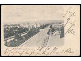 Stempel Deutsche Seepost  Australische Hauptlinie f  28.10.99,  Dampfer Prinzregent Luitpold  in Adelaide, Ansichtskarte Adel