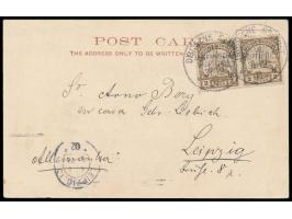 Stempel Deutsche Seepost  Ost-Afrikanische Hauptlinie k  31.12.01,  Dampfer König in Lissabon,  auf Ansichtskarte Cape Town m