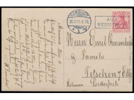 Foto-Ansichtskarte (Privataufnahme), geschrieben in  Monrovia  (Liberia) am 11.3.(1911), nach Tetschen in Böhmen, Frankatur D