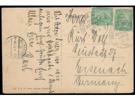 Stempel  Deutsche Seepost Ost-Afrika-Linie p  3.11.13,  Dampfer Prinzregent,  zwei Abschläge auf Ansichtskarte des Dampfers m