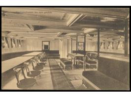 Stempel  Stettin 1  19.8.19 und alter R3  "Aus ... Dampfschiff ..."  (alter Preußen-R2) auf Ansichtskarte  Salon-Schnelldampf