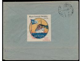 Stempel Deutsche Seepost  Stettin - Helsingfors  9.8.24 auf Firmenbrief aus Stettin nach Helsinki, Frankatur 30 Pf. Neuer Rei