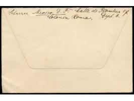 aptierter Segmentstempel  Deutsche Seepost ... Hamburg-Amerika Linie  29.9.27 auf HAL-Umschlag mit 2 x 5 Pf. und 2 x 10 Pf. R